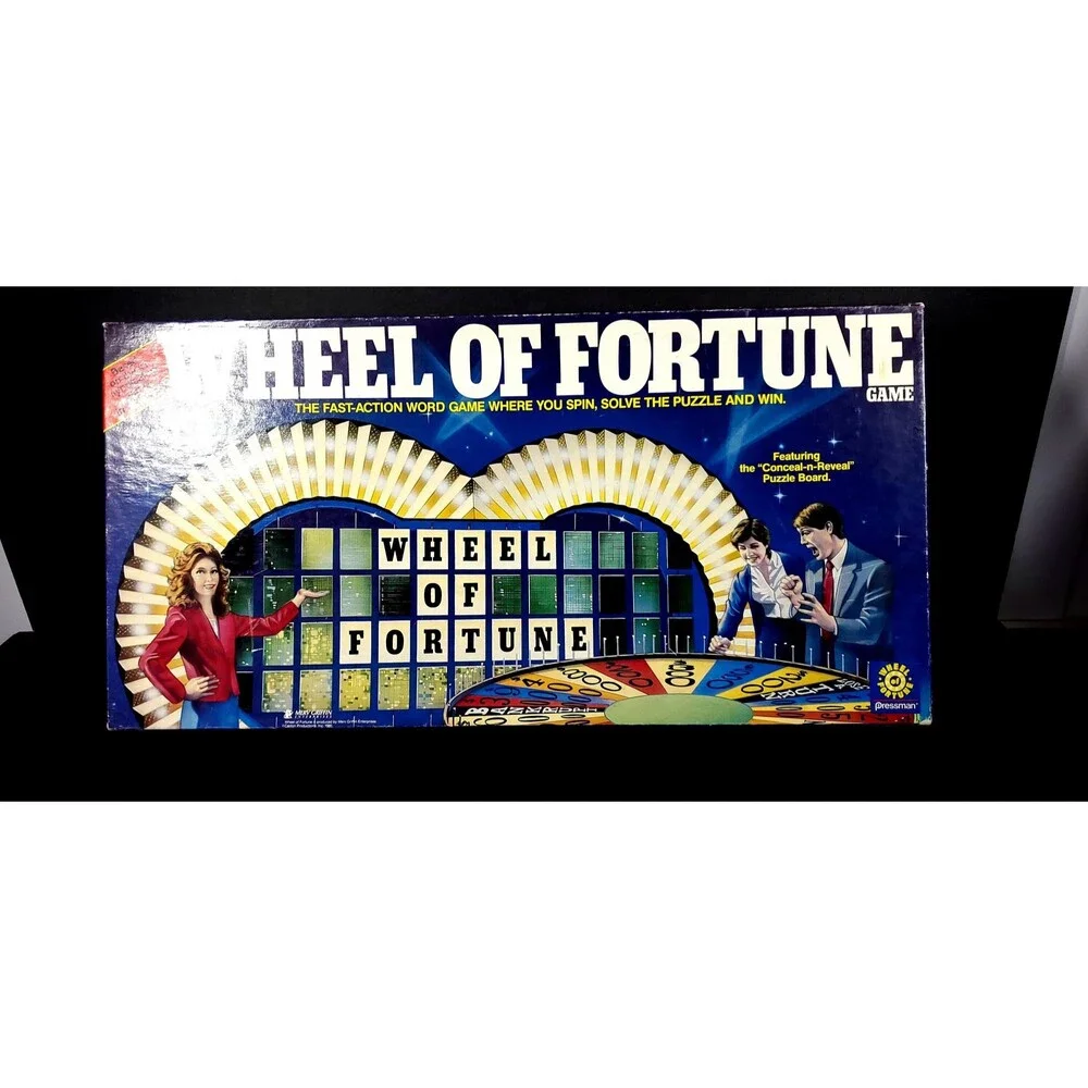 Vintage 1985 Wheel of Fortune Board Game with Letter Board, Complete